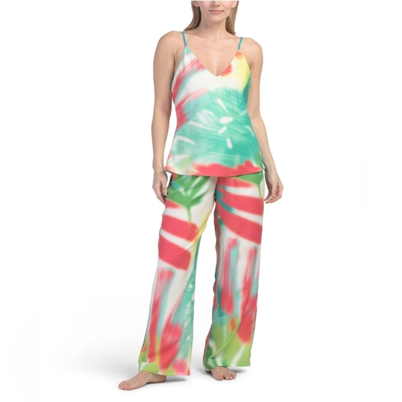 🔹️NATORI🔹️ Multicolor 2 Piece Usami Camisole Pajama Set - Picture 2 of 4